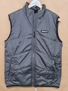 Men’s CAT Chevron Insulated Caterpillar Vest NWT Gunmetal Grey Small S Free Post - Picture 1 of 9