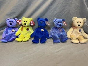 Ty beanie babies-Clubby the bear +5 other membership bears &Free Gift Included!! - Picture 1 of 12