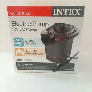 Intex Quick Fill DC Power 12 Volt Electric Air Pump Car Plug With 3 Nozzles - Picture 1 of 4