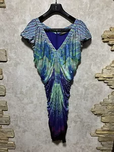 Roberto Cavalli figurbetontes knielanges Kleid Mehrfarbig Größe 46 - Bild 1 von 12