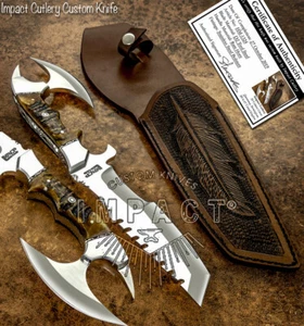 CUBIERTOS DE IMPACTO RARO CUCHILLO DE SUPERVIVENCIA BUSHCRAFT TRACKER PERSONALIZADO ESPIGA COMPLETA - Imagen 1 de 10