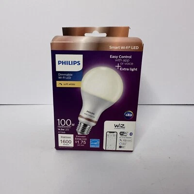 Philips Smart Wi-Fi LED Wiz Connected Light Bulbs Soft White Cool 14.5w A21 100W - Image 1 of 4