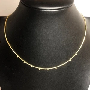 8440 Madewell Gold tone Delicate Dot Station minimalist Necklace 14-16" - Picture 1 of 2