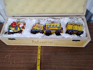 Kurt Adler Polonaise Collection Glass Santa Express Train christmas ornaments - Picture 1 of 5