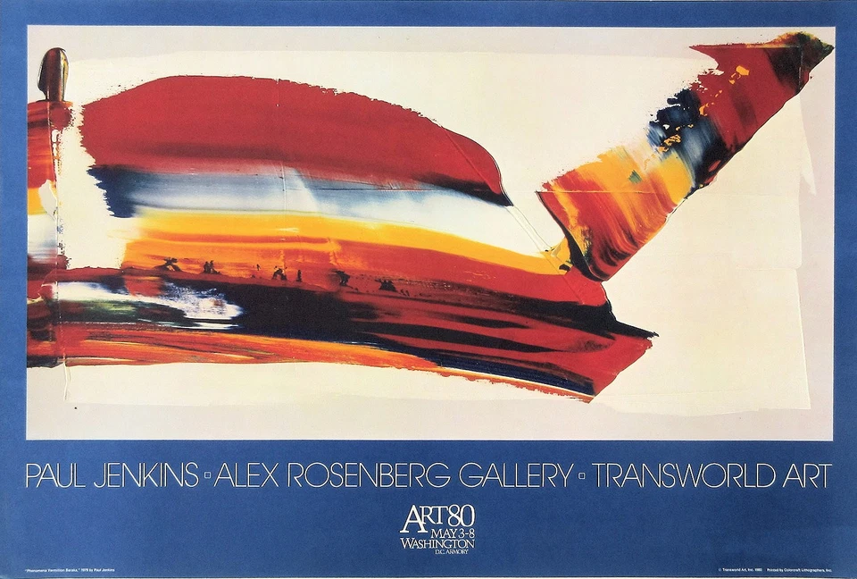 Póster de exposición Paul Jenkins Phenomena Vermillion Baraka 1980 32 x 21-1/2 Foto 1 de 1