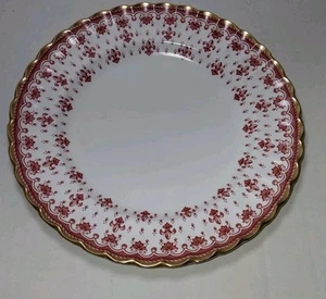 Spode Fine Bone China England Y7481-E FLEUR DE LYS Red 8 Inch Salad/ Desert Pate - Picture 1 of 5