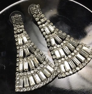 Pendientes araña vintage brillantes baguettes estrás gota - Imagen 1 de 2