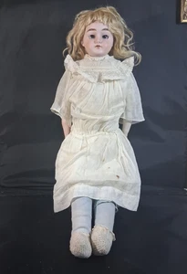 Armand Marseille Blonde Porcelain Darling Doll Jointed Leather Body 26" - Picture 1 of 24