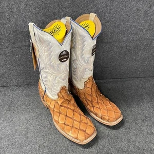 CORRAL BOOTS stivali da cowboy punta quadrata da uomo taglia US 13 D cognac/bianco - Foto 1 di 7