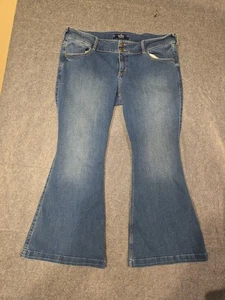 Hollister Jeans Damen 18S w34S Blau Low Rise Flare Bell Bottom Stretch Denim - Bild 1 von 18