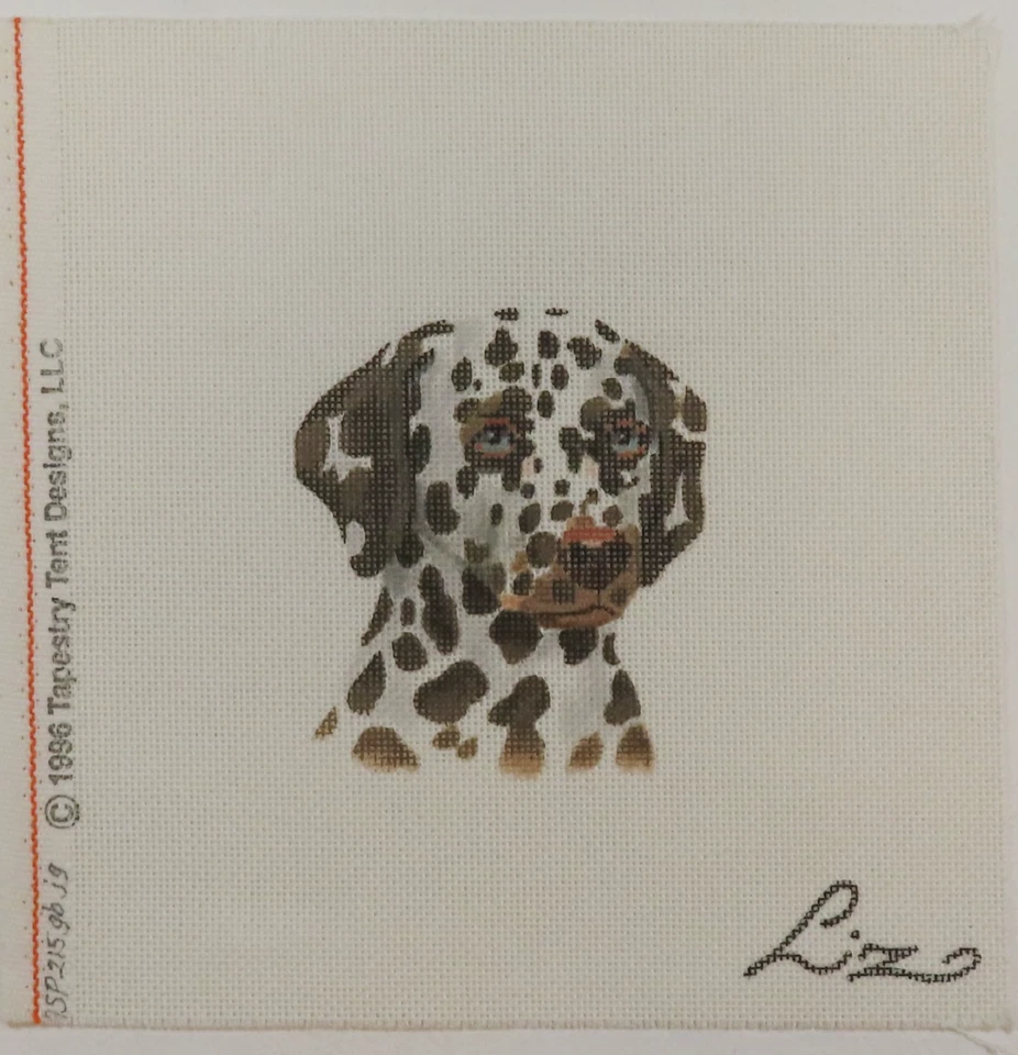 HANDPAINTED NEEDLEPOINT  - Dalmatian with Brown Spots by Liz (11) - Image 1 of 1