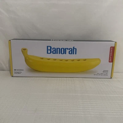 Kikkerland Banorah Banana Menorah Tabletop 9 Candlestick Holder NEW RETIRED HTF - Image 1 of 4