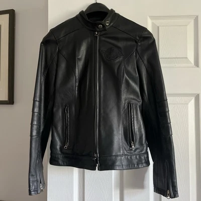 Ducati Meccanica Bologna Black Leather Street Bike Jacket Womans Small - Image 1 of 4