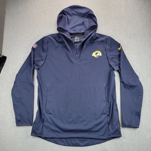 Nike LA Rams Mens M Zonal Aeroshield Snap Off Pullover Hoodie Jacket NFL Blue - Picture 1 of 13