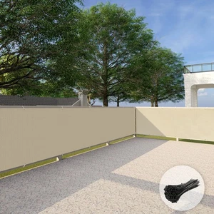 3ft Beige Durable Deck Privacy Screen Balcony Fence Kennel Cover for Porch Patio - Picture 1 of 8