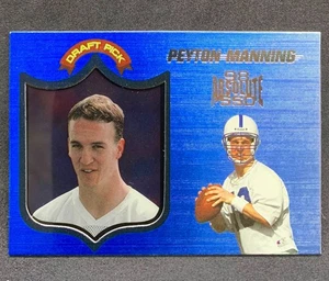 Playoff Absolute Peyton Manning 1998 lámina azul SSD selección de draft novato RC SP #165 - Imagen 1 de 2