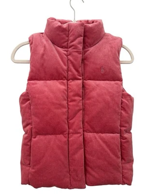 Colete acolchoado Polo Ralph Lauren feminino veludo elástico rosa L 12/14 - Imagem 1 de 4