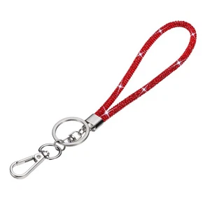 Cordón Bling, 8"/21cm Cordón Cristal Estrás para Llaves de Tarjeta de Identificación, Rojo - Imagen 1 de 6