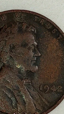 1942 Penny Error No Mint L in Liberty Outside Rim Errors Black 3.01g. E Rev - Image 1 of 4