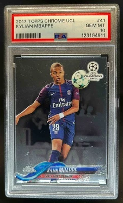 2017 Topps Chrome UEFA Kylian Mbappe #41 PSG PSA 10 Foto 1 de 2