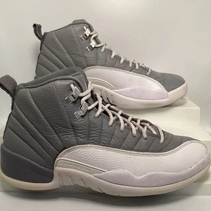 Nike Air Jordan 12 Retro Stealth Grey White Mens Basketball Shoes Size 9 - Picture 1 of 9