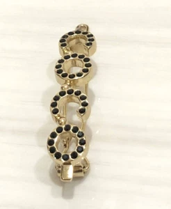 CHANEL Barrette Coco Signature Black Strass Multi Gold Plate - Bild 1 von 7