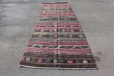 Vintage runner rug, Turkish kilim rug, Handmade rug 4.1 x 11.8 ft MB12509