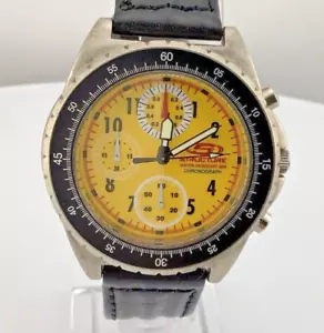 MEN'S STRUCTURE CHRONOGRAPH WATCH 50M/165 Ft Water Resistant Yellow Dial B1-002 - Picture 1 of 7