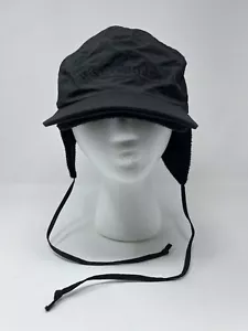 VTG Columbia Black Snap-In Fleece Lined Ear Flap Hunting Hat Sz Medium USA Made - Picture 1 of 8