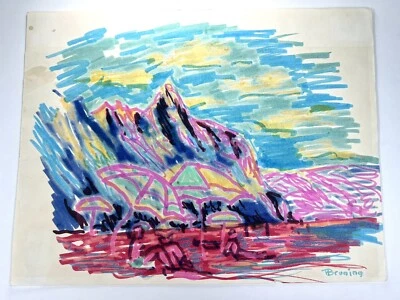 "De colección Colorido Boceto Gente Tomando el Sol en la Playa Relajante 9x12"" Peter Bruning" Foto 1 de 4