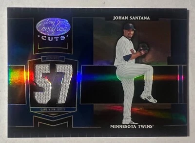 2004 Leaf Certified Cuts Marble Material Blue Number #113 Johan Santana Jersey - Image 1 of 2