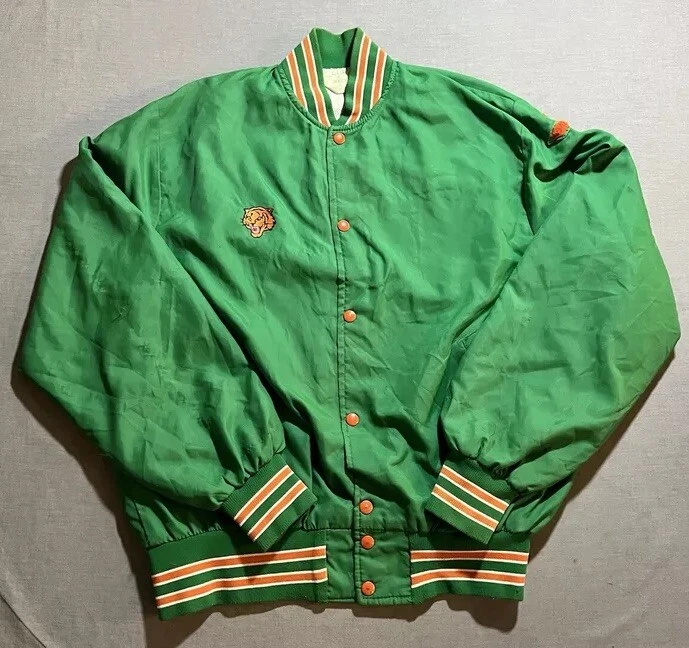 Chaqueta Universitaria NEFF Ely Letterman De Colección Para Hombre XL Verde Cosida A Presión Manga Larga. Foto 1 de 4