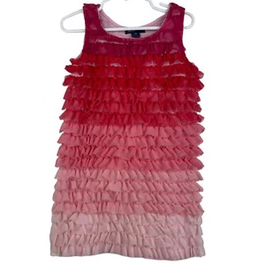 GAP Kids Size 4/5 Shift Dress Tiered Tulle Ruffles Ombre Pink Formal Wedding - Picture 1 of 4