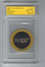 RATT 1985 7-11 SLURPEE COINS ROCK STAR STICKERS NO # ASD 10