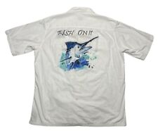 World Wide Sportsman "Fish On"  Button Down Embroidered Marlin Short Sleeve Ship
