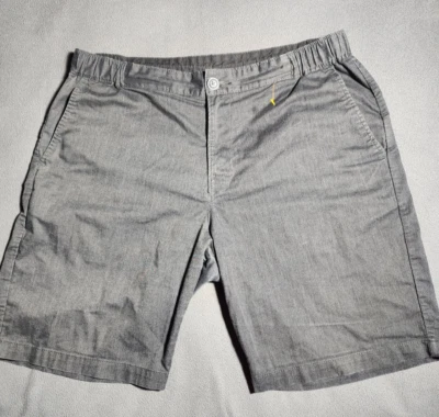 Pantalones Cortos RVCA Hombres Talla 34 Gris Cordón Cintura Elástica Cortar Bolsillo Cremallera Informal Foto 1 de 4