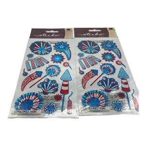 Sticko EK Success 4th Of July  “Rocket And Fireworks” Stickers-2 Packs 13 Pcs Ea - Picture 1 of 3