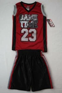 NEW Boys 2 piece Outfit 18 Month Mesh Tank Top Silky Shorts Set Red Black Sports - Picture 1 of 2