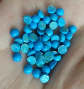 6 MM Round Sleeping Beauty Turquoise Loose Stone Cabochon 50 Pcs Lot Lab-Created - Picture 1 of 5