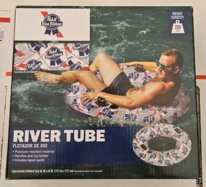 Pabst Blue Ribbon Pool Fluss See Rohr mit Griffen, Getränkehalter, Reparaturflicken - Bild 1 von 5