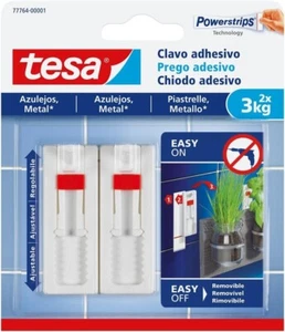 tesa Powerstrips Self Adhesive Damage Free Wall Hanging 2x3KG Limit - Picture 1 of 5