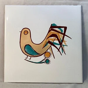 Vintage MCM Ceramica dei Castelli Maiolica Forte Tile Bird Italy - Picture 1 of 5
