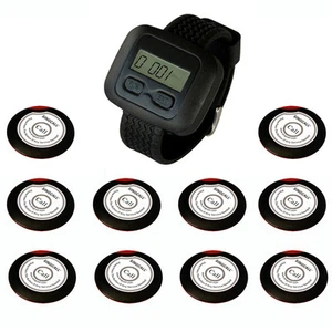 SINGCALL. Wireless Restaurant calling systems,10 button bells,1 Watch Receiver - Zdjęcie 1 z 7