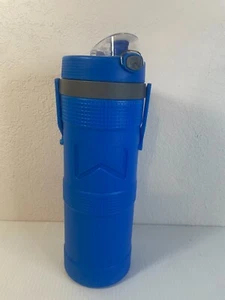 ""WELLNESS Tumbler 40 oz. Double Wall Blue Gray Handle Drink Sports HYDRATION"" - Picture 1 of 11
