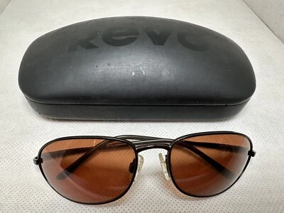 Óculos de sol REVO vintage H2O armação de metal marrom com estojo original - Imagem 1 de 4
