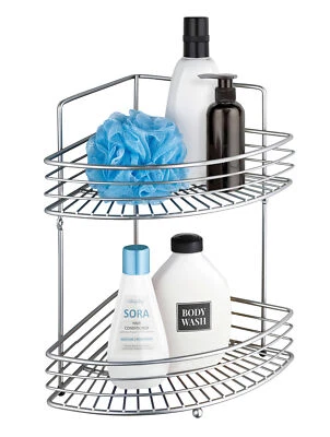 WENKO Eck Regal Milano 2 Etagen Chrom Regal Badezimmer Ablagen Bad WC Dusche - Bild 1 von 4