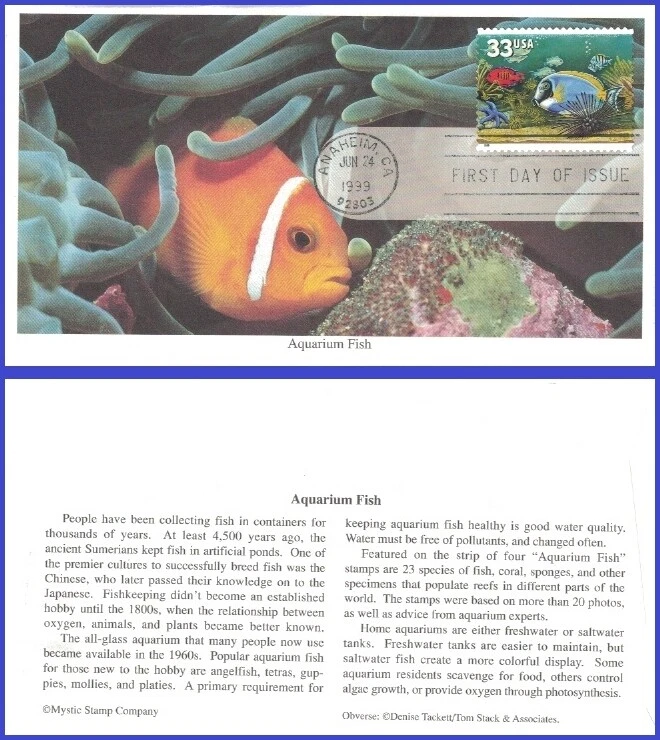USA5 #3319 U/A MYSTIC FDC   Red FishBlue Fish - Image 1 of 1