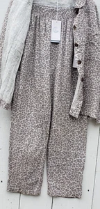 Calme Johnny Was Women Sz M Multi Leopard Relaxed Fit PANTS ONLY - Picture 1 of 3