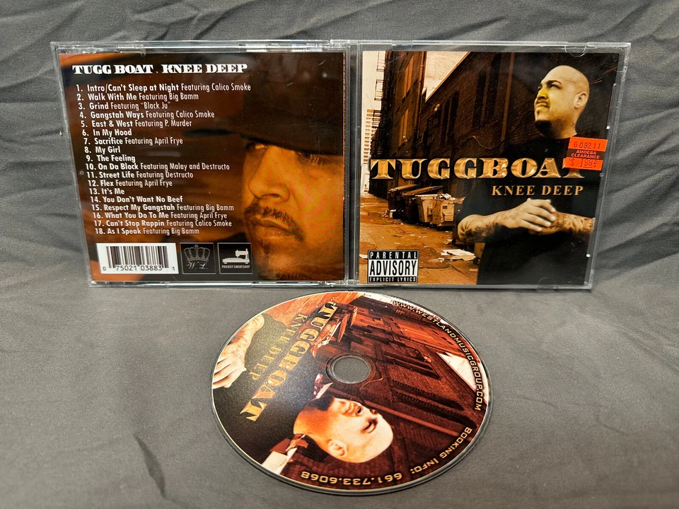 Tuggboat knee deep CD rap hip hop gangsta g-funk Big Bamm Destructo Calico Smoke Foto 1 de 1