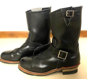 RED WING 2268 PT99 EMBROIDERY TAG ENGINEER BOOTS BLACK SIZE US 10 - Picture 1 of 15